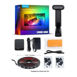 NEW Govee Envisual TV Backlight T2 Dual Camera Color Changing LED Light - Black